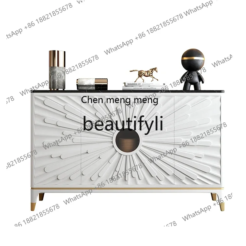 GItalian light luxury door cabinet modern entry rock slab dining side decorative locker living room against the wall hall cabine