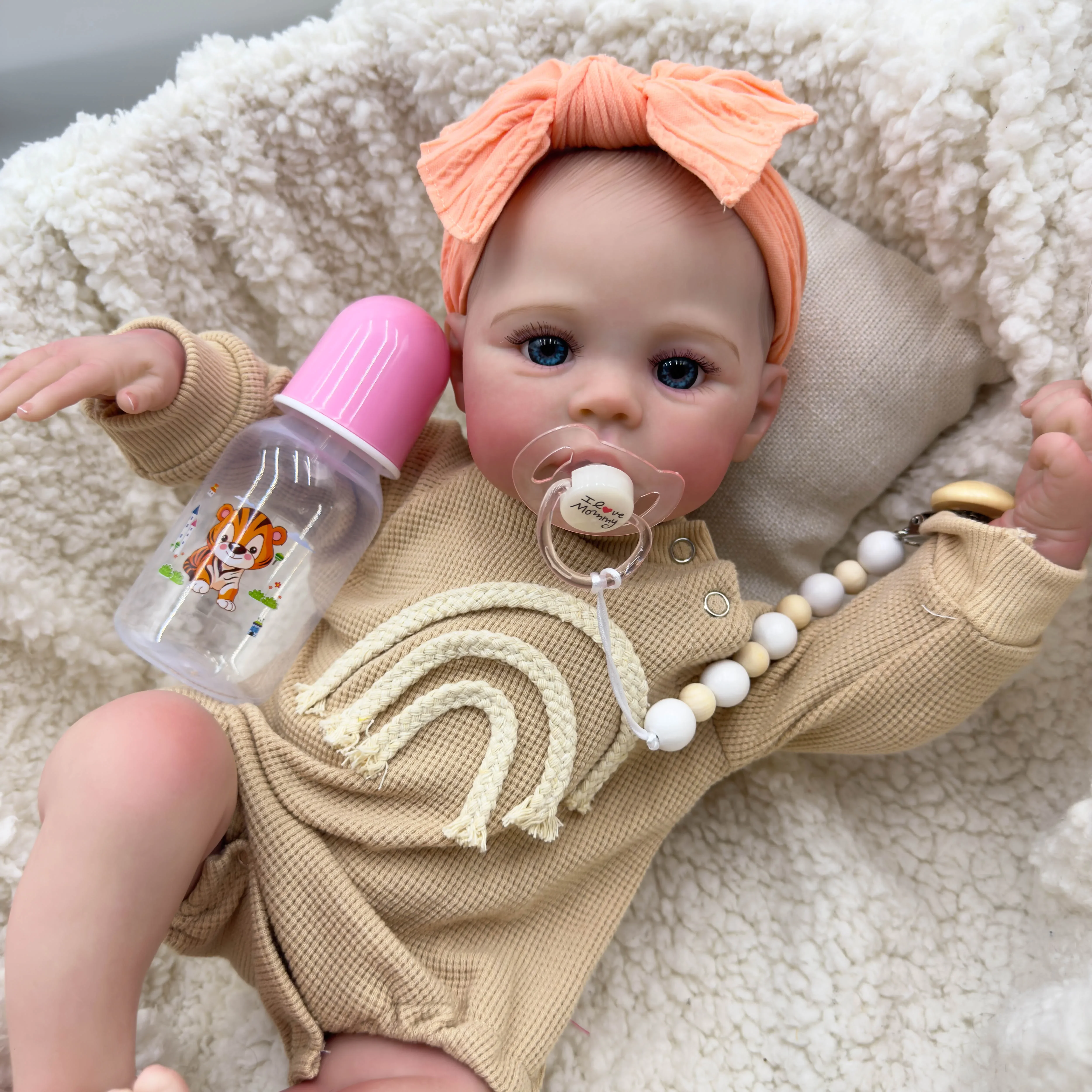 NPK 18inch Meadow Soft Body Reborn Baby Doll 100% handmade 3D Skin with Visbile Veins Collectible Art Doll Christmas Gift