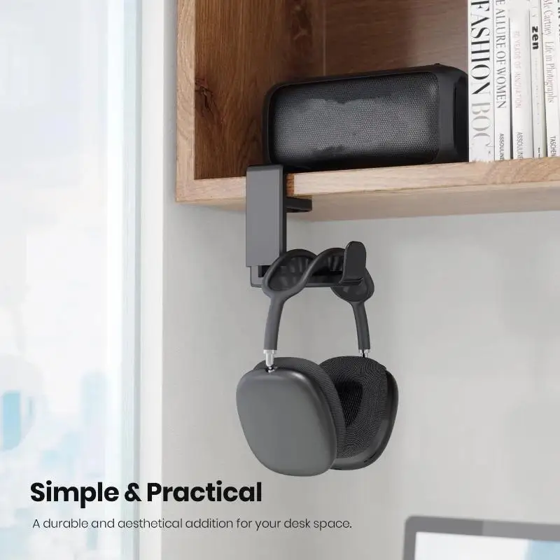 1Pcs 360 Degree Rotating Headphone Holder No Punch Table Clip Hook Earphone Holder Miscellaneous Storage Hanging