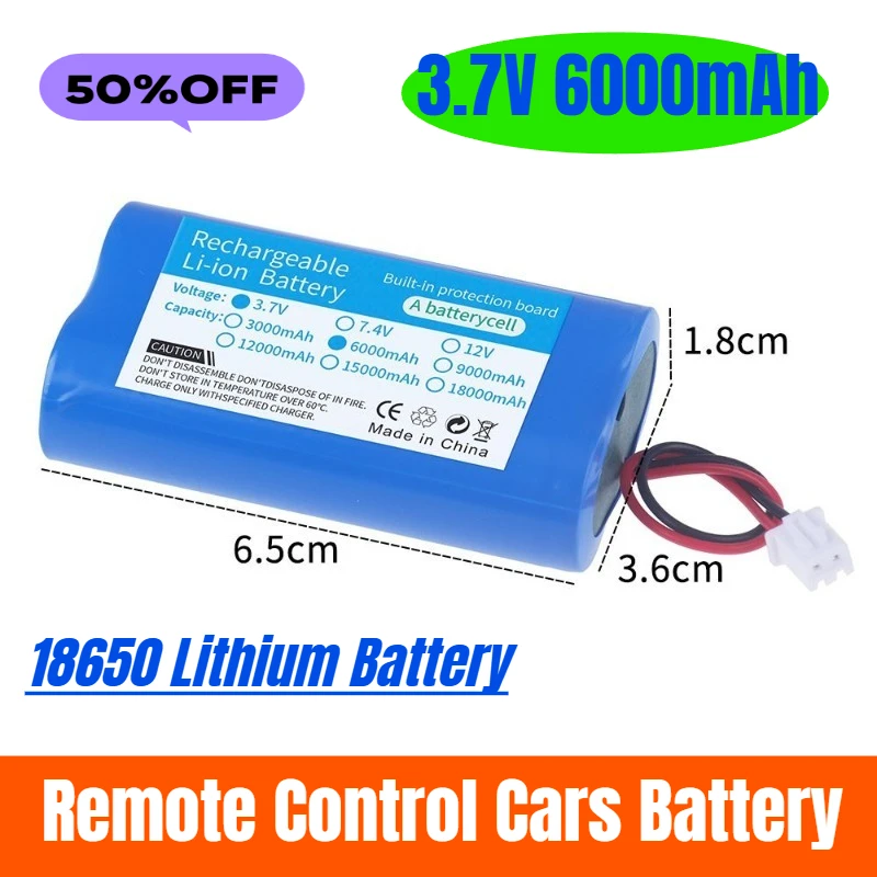 

3.7V 6000mAh 18650 Lithium Battery for Remote Control Cars Battery