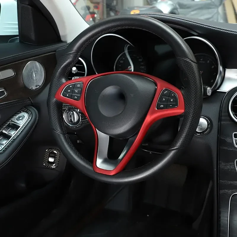 

Car Steering Wheel Decoration Frame Cover Trim Stickers Car Accessories For Mercedes Benz C E Class GLC CLA GLA W205 W213 X253