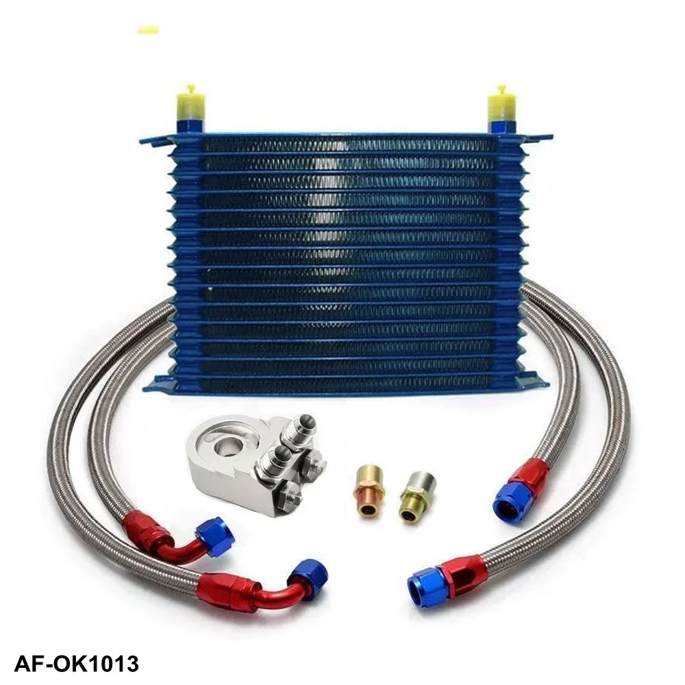 

Car Engine Modification 15 ROW AN-10AN Universal Engine Oil Cooler Kit With Aluminium Hose End Fitting AF-OK1013