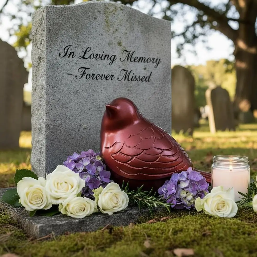 جرة الطيور الحمراء المدمجة لرماد الحرق، جرة تذكارية أنيقة للحيوانات الأليفة المحبوبة أو أحبها #4