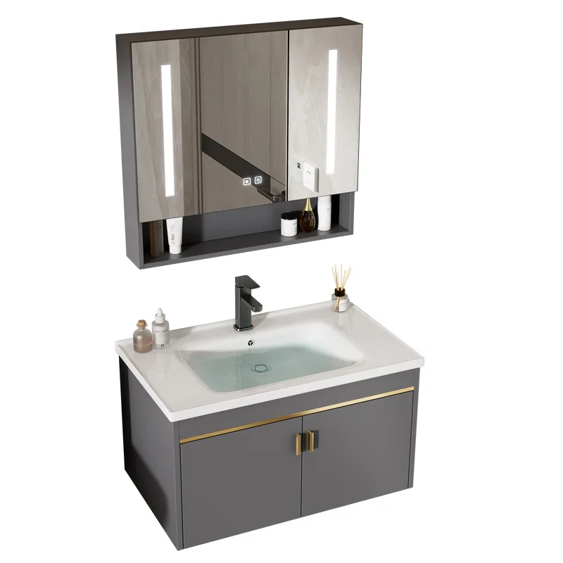 Bathroom Cabinet Ceramic Integrated Basin Toilet Wash Basin Face Wash Basin Space Aluminum