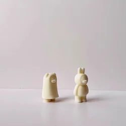 Cute Rabbit Bear Silicone Candle Molds Diy Aromath Soaps Standing Bear Scented Candle Mould Home Decor Wedding Party Ornament