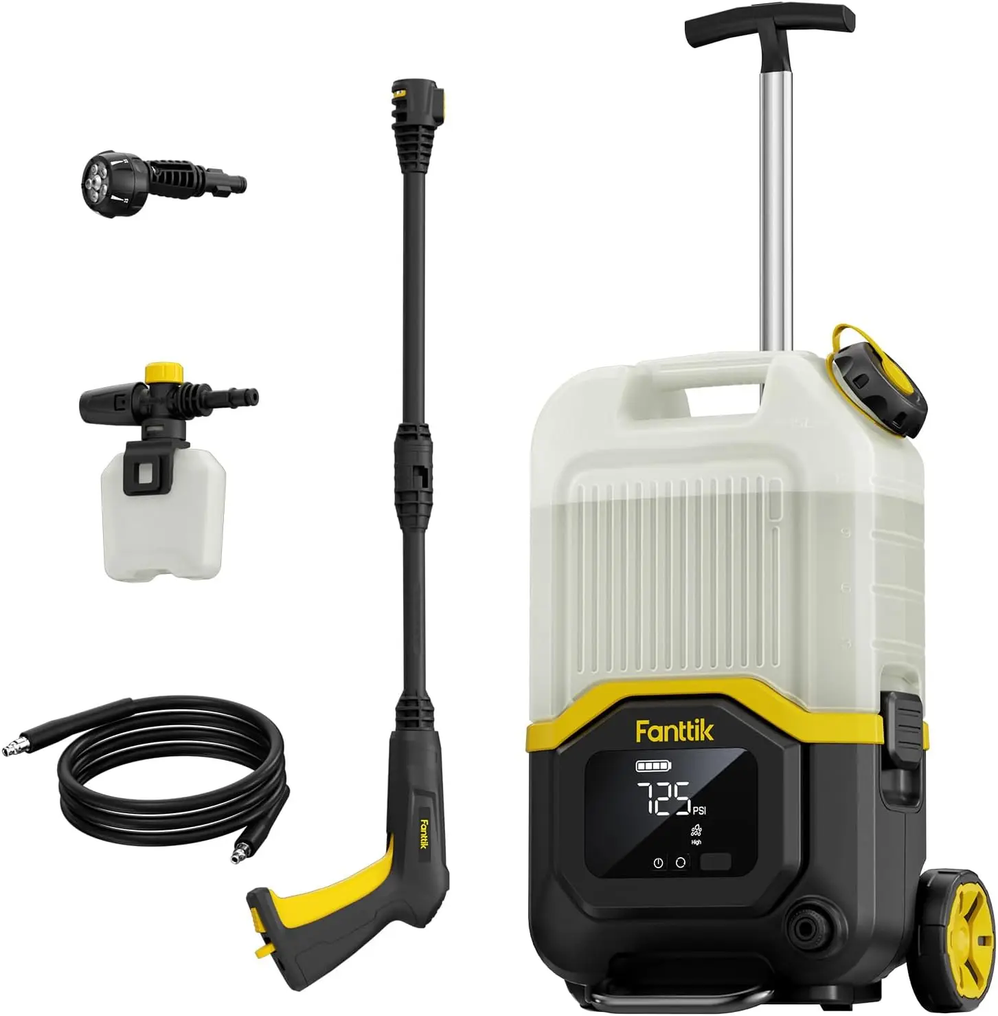 

Car and Patio Cleaning - Cordless, Electric, with 4.0 Gal Tank, 725 PSI, Adjustable Pressure