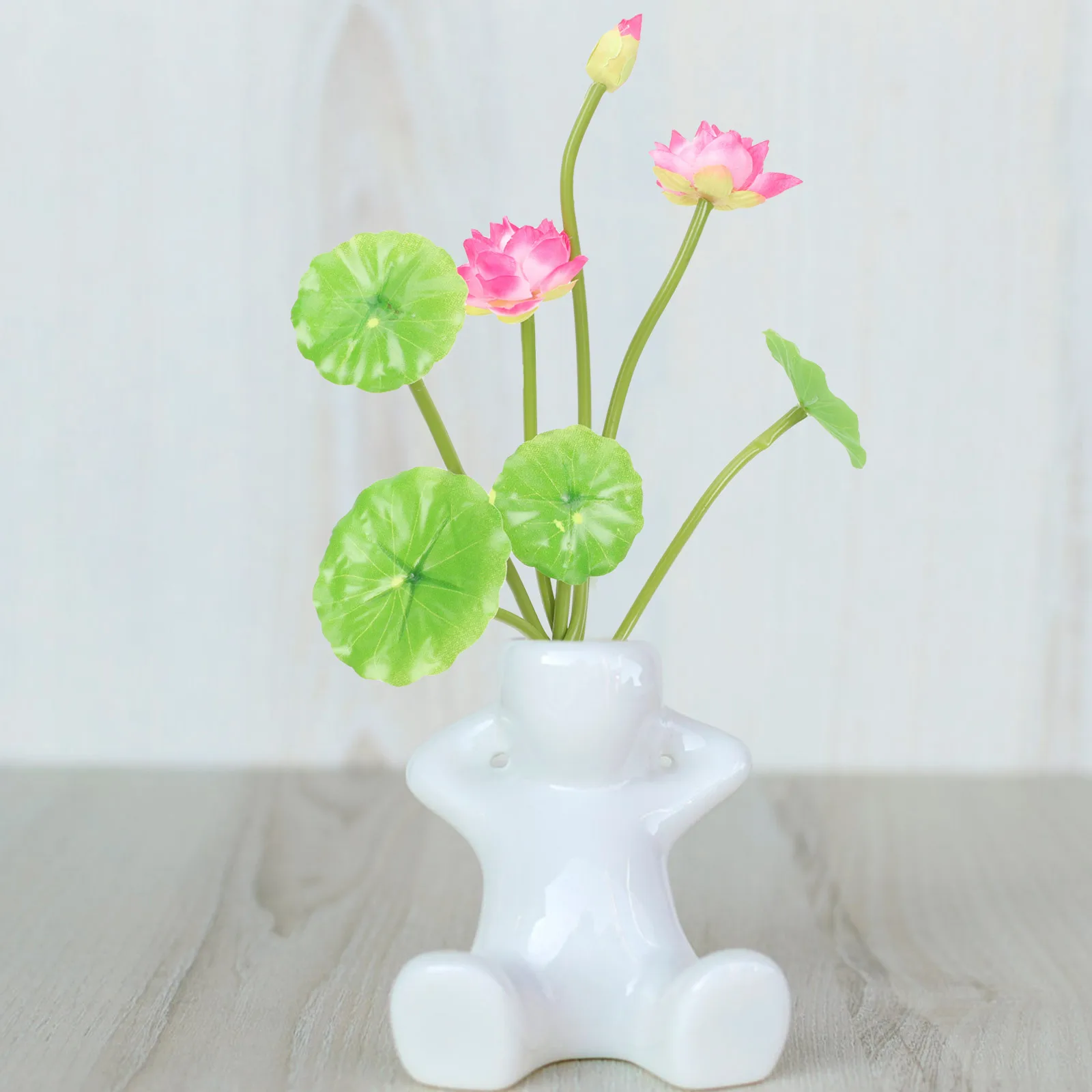 

2 Bunches Plastic Artificial Lotus Decoration Creative Ornaments Wedding Party Home Office Desktop Table Decor