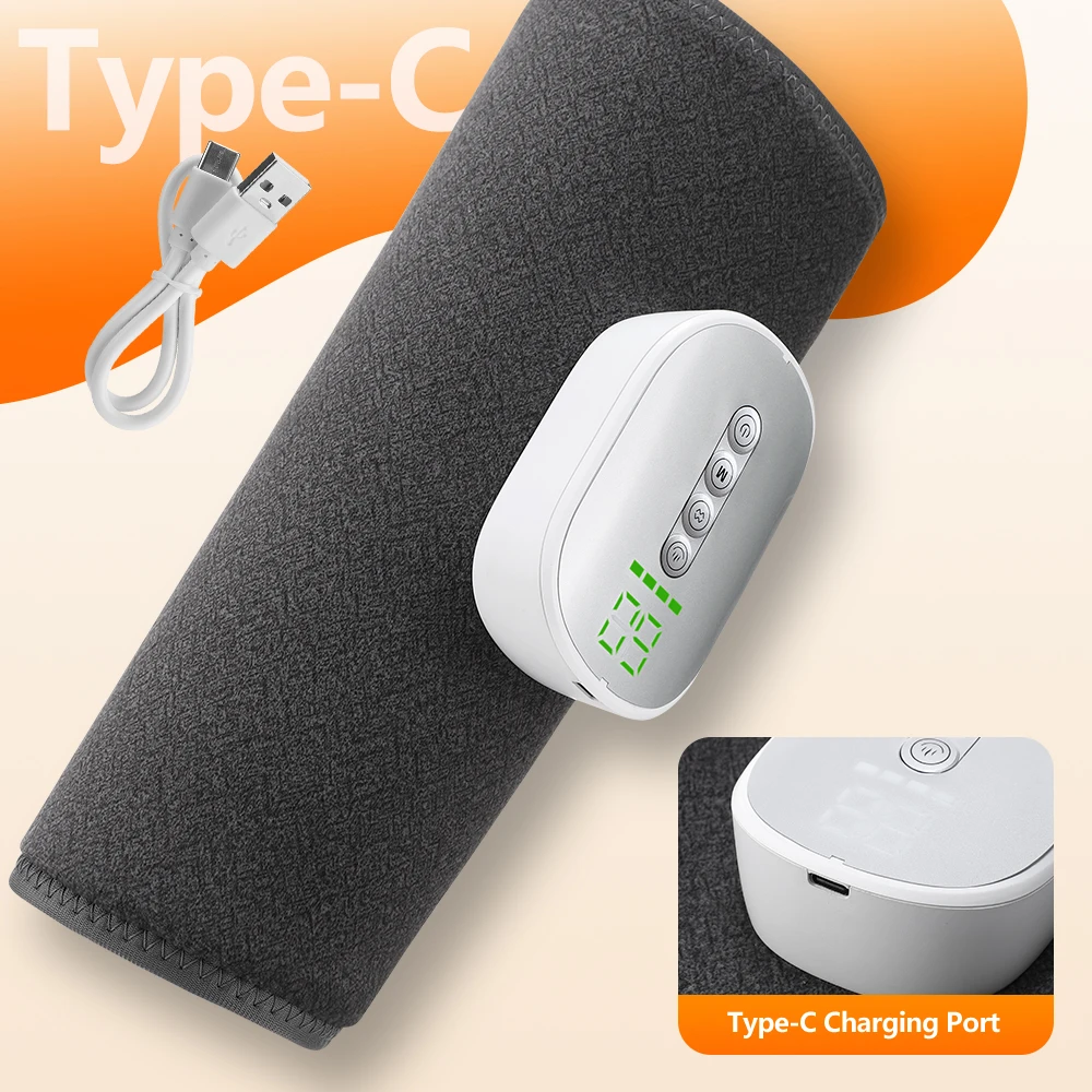 Wireless Air Pressure Calf Massager Electric 4 Mode 8 Level Airbag Compresstion Leg Heating Massage Foot Calf Muscle Relaxation