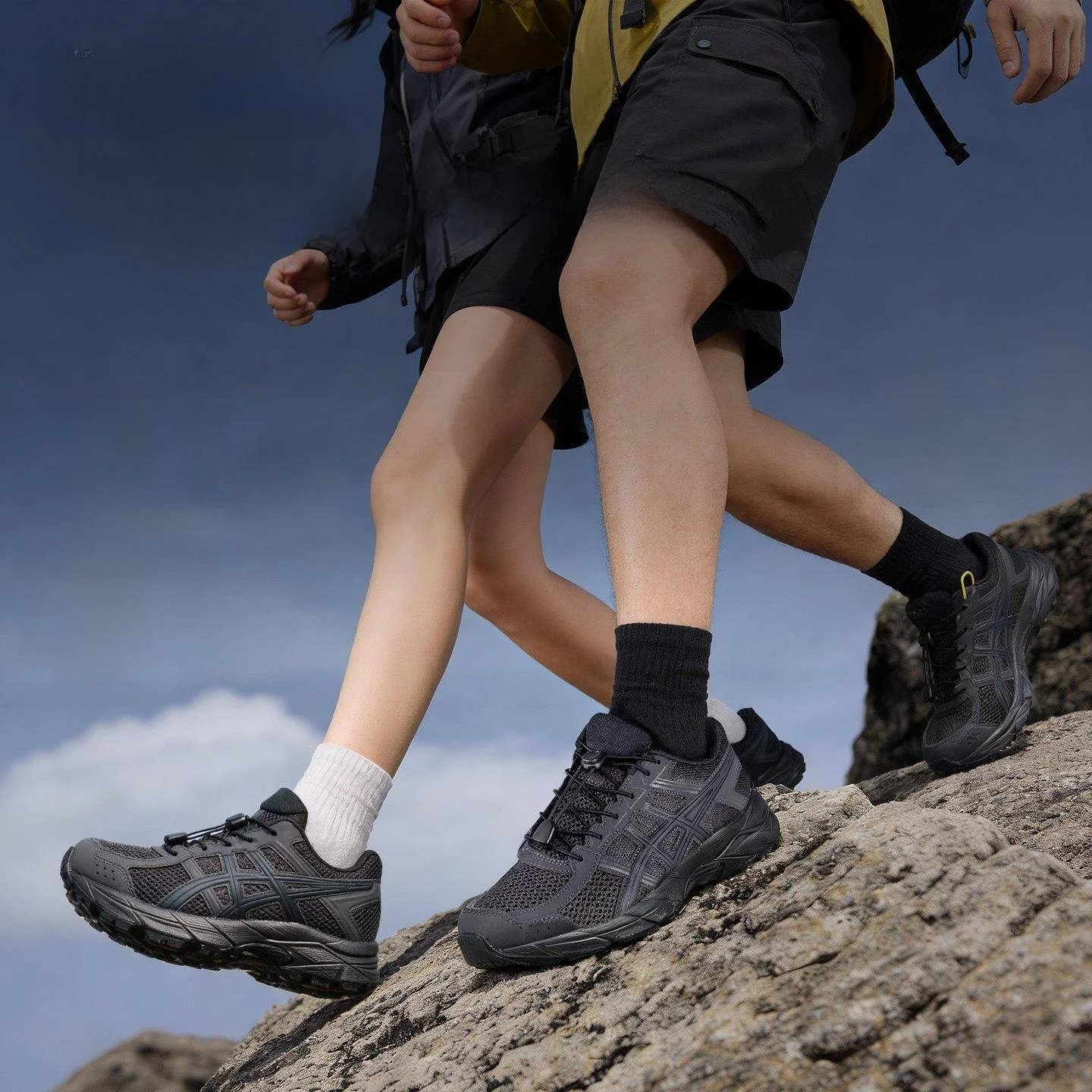 No-Tie Elastic Shoelaces Children Outdoor Sports Shoes Fixed Buckle Lazy Person's Clip Polyester Material Easy to Wear Black