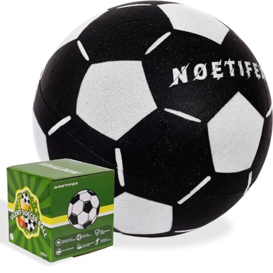 

Silent Soccer Ball Size 4, Indoor Foam Training Ball for Quiet Skill Practice, Soft House Ball for Youth Teens Men Women, 300g,