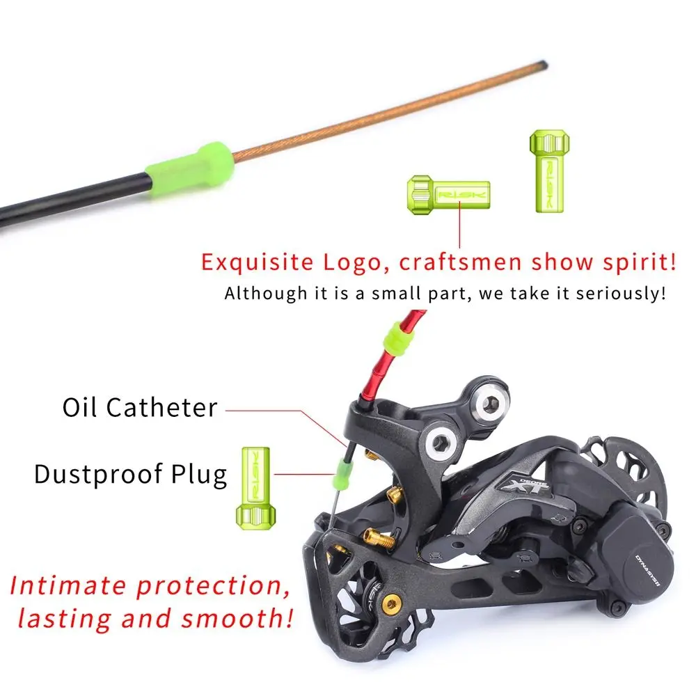 Bike 4mm 5mm Brake Derailleur Shift Cable Oiling Nosed End Cap Oil Slick Lube Liner Catheter Dustproof Plug Dust Cover