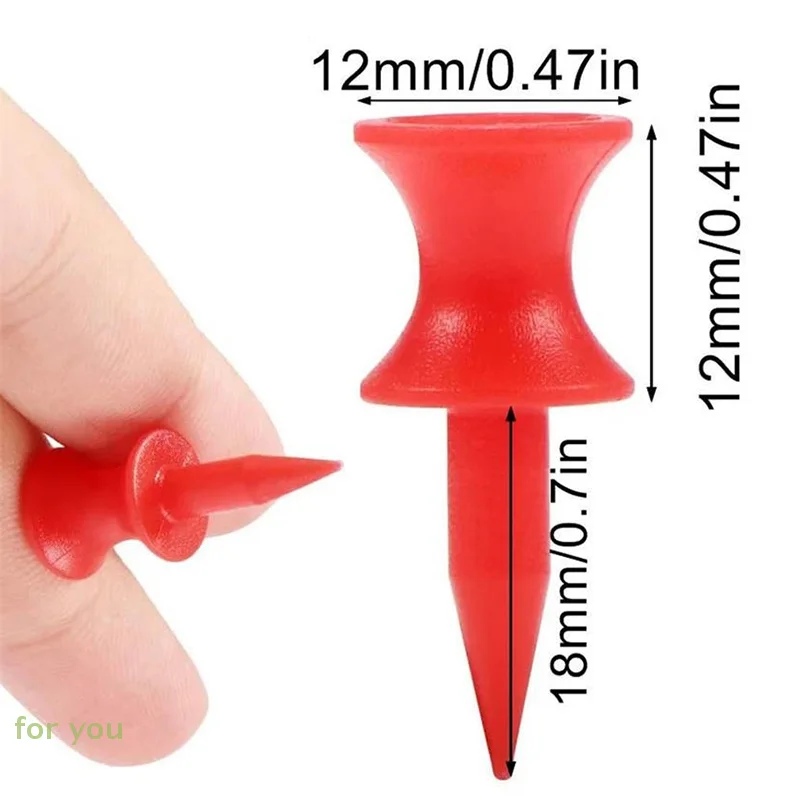 Plastic Golf Tee Set; 20PCS Red Sports Equipment; 31mm Wheel Type Stud Limiter; Golf Ball Holder; Essential Course Accessories.