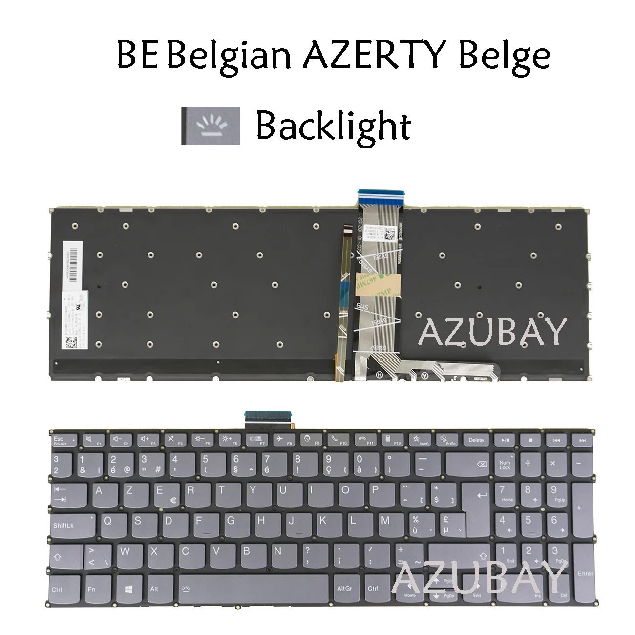 Backlit Keyboard For Lenovo ThinkBook 15p IMH 20V3, 15P G2 ITH, 15 G2 ARE, 15 G3 ACL ITL,15 G4 IAP ABA,15 G5 ABP Belgian AZERTY