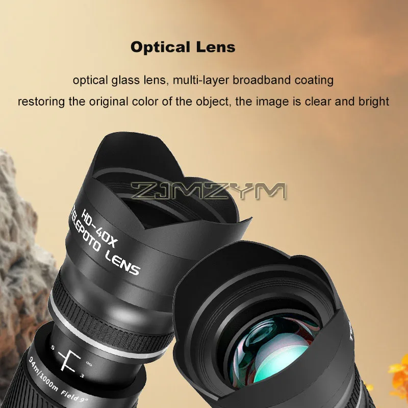 Obiektyw teleobiektywowy do telefonu komórkowego 18X 40X z klipsem do mocowania obiektywu, monokular astronomiczny do fotografii na duże odległości