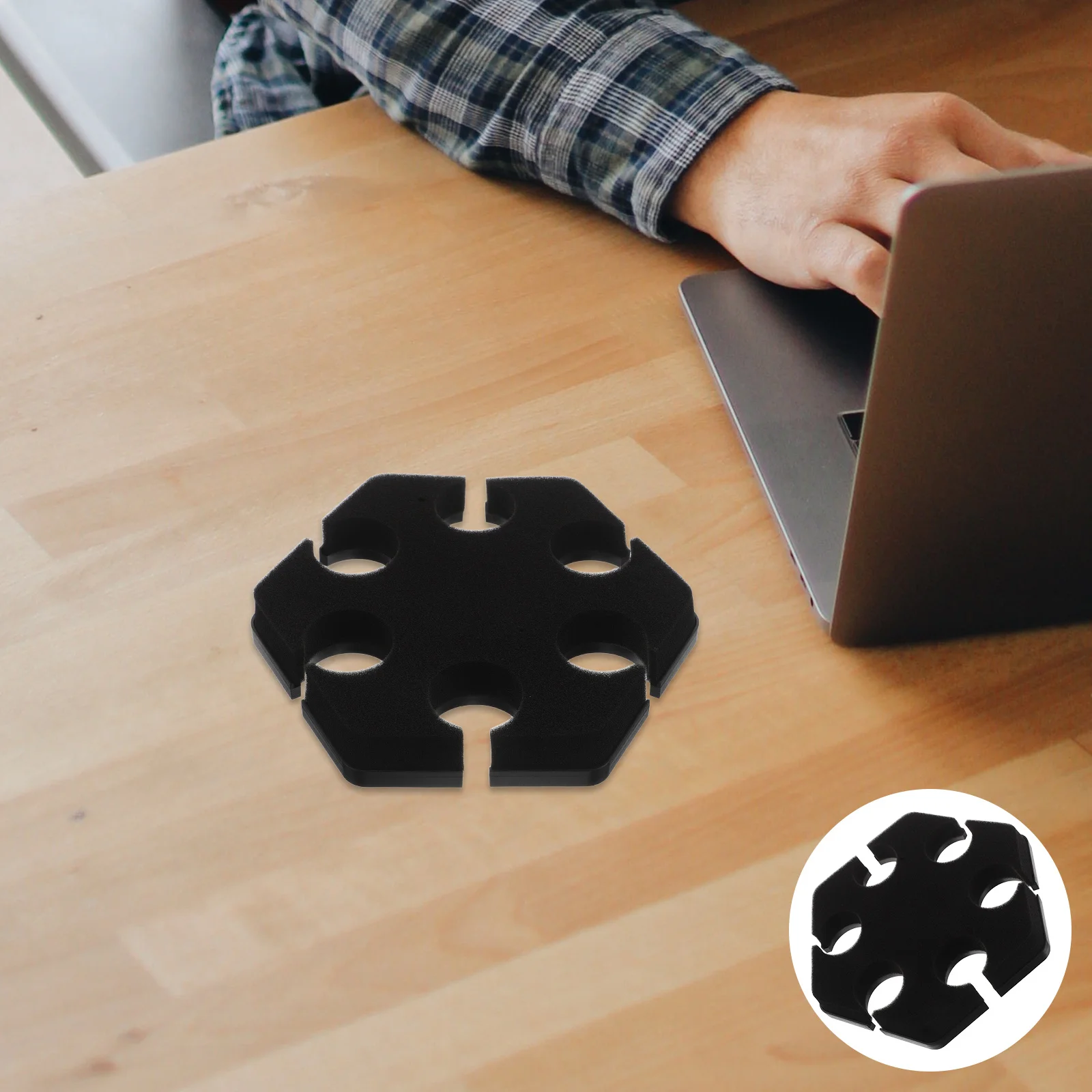 

Multi-Mic Holder Tray Hexagonal Design for Wired Wireless Microphones Vibration-Resistant Storage Rack for Live Broadcasts Stage