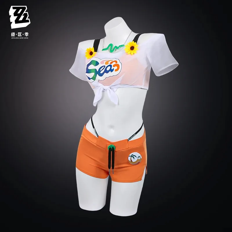 

Zenless Zone Zero Belle Cosplay Costume Wig Swimsuit Summer Outfit Hat Shorts Bikini Women Girls Halloween Party Role Play FD1;6