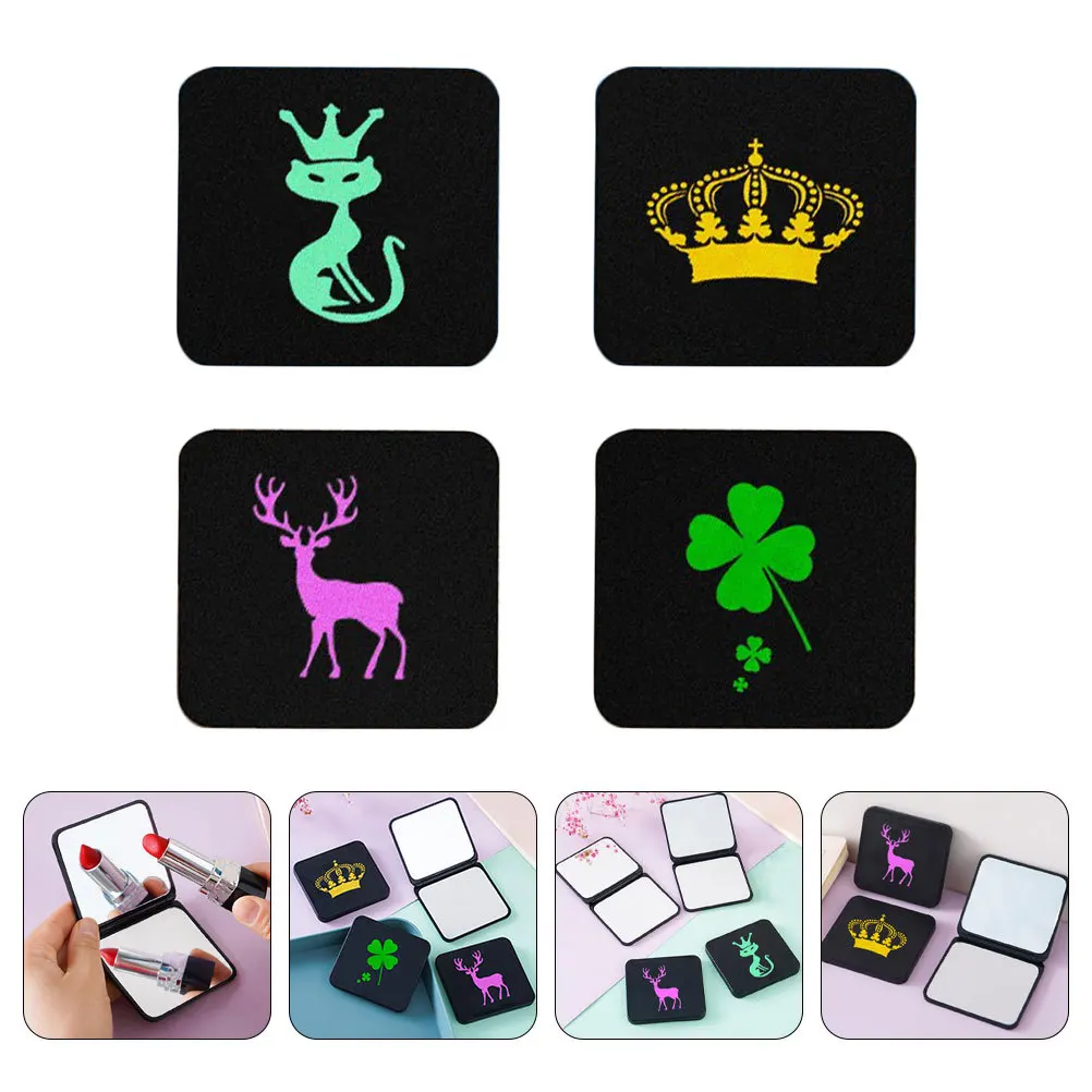 

4Pcs Small Mirror High Definition Foldable Portable for Travel Hiking Business Trip Handbag Exquisite Gift