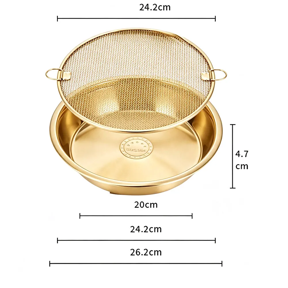 26.2*4.7CM Stainless Steel Tray For Draining Oil After Frying Grill Pan Roasting Tray Household Kitchen Barbecue Easy To Clean