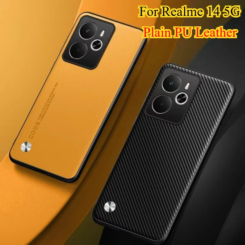 

Чехол для Realme 14 5G для Realme 14 Pro Plus 14X, простой силиконовый чехол из искусственной кожи из ТПУ, защитный чехол для камеры, противоударный жесткий бампер