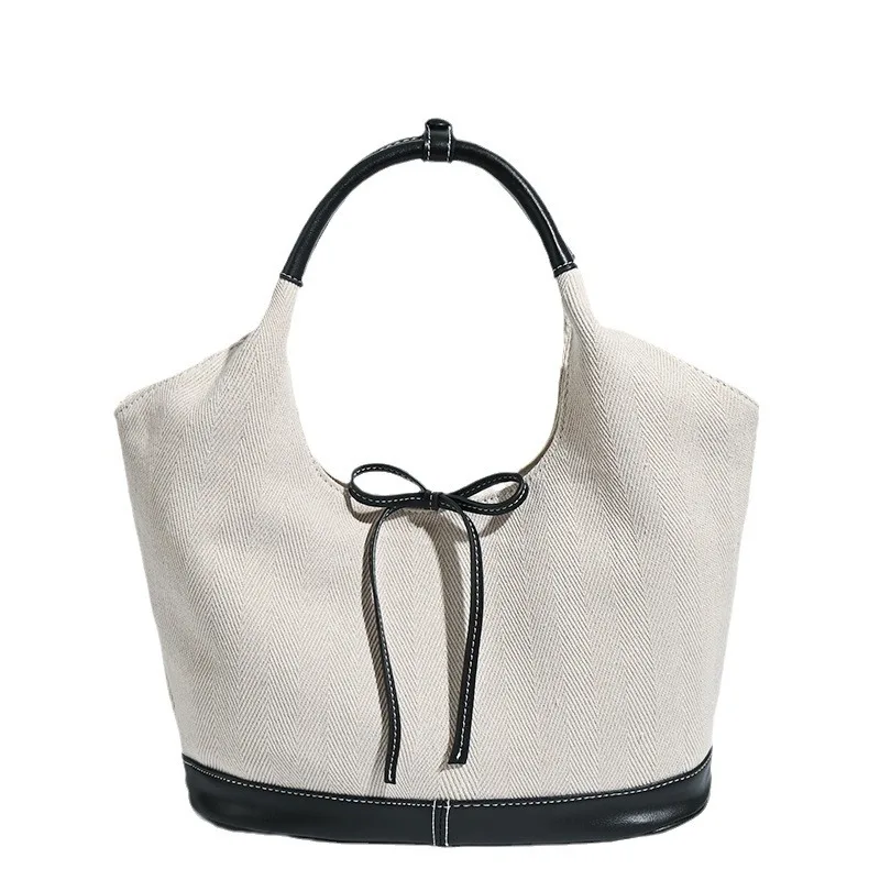 Korean Casual Canvas Tote Bags For Women Luxury Designer Handbags Large Capacity Commuter Underarm Shoulder bags bolso - Image 4