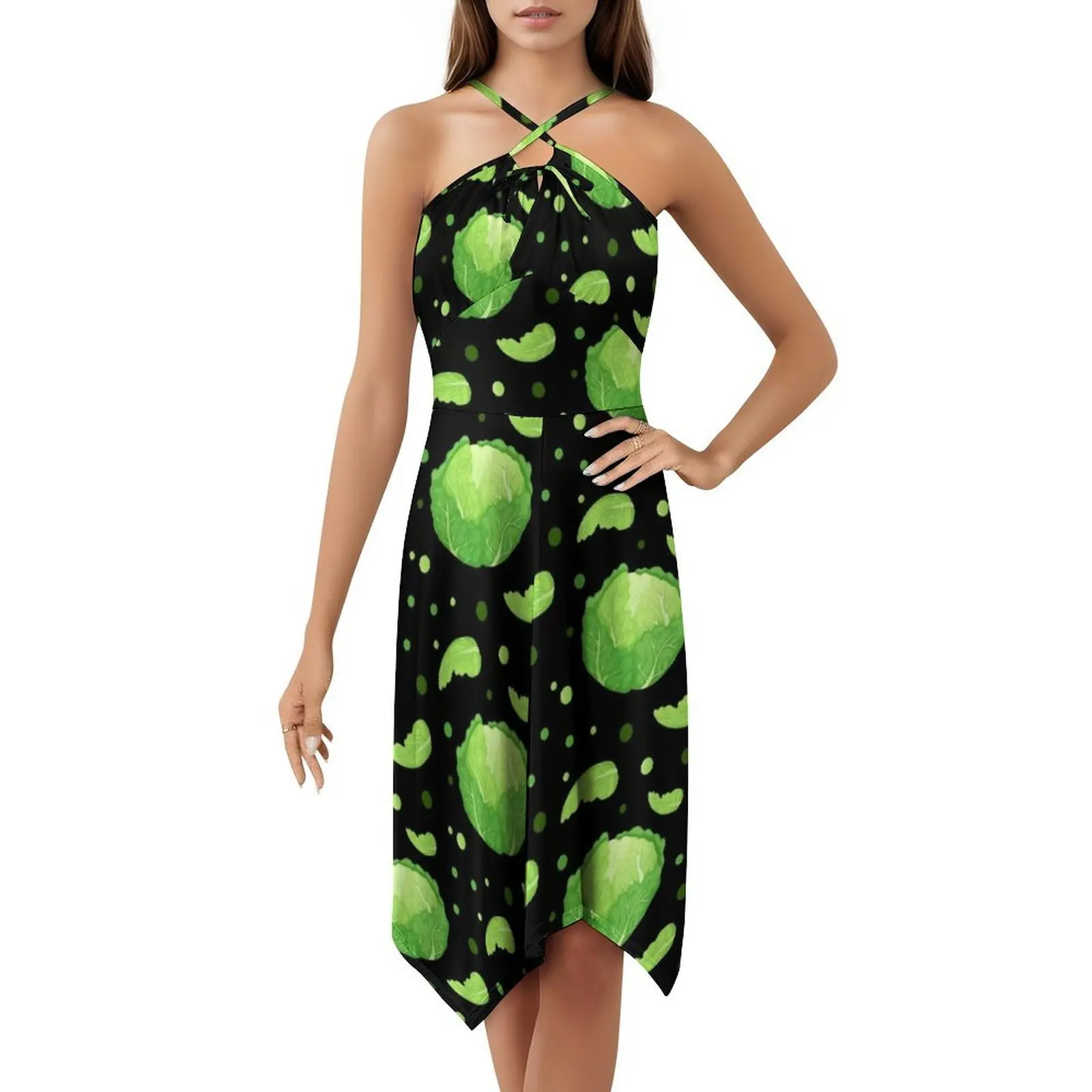 فستان تشو الأزهار سموك للنساء لربيع وصيف فستان كاجوال للحفلات نمط خلفية خلفية لطيفة ملابس امرأة #5