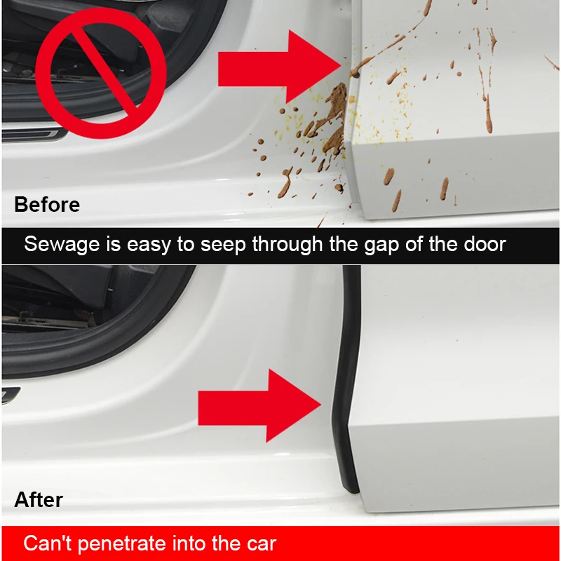 2M EPDM Car Door Edge Seal Strip B Pillar Weatherstrip Self-Adhesive Auto Protection Sealant Rubber Trim Black