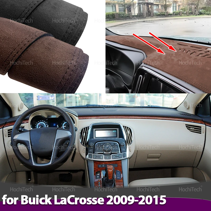 For Buick Allure LaCrosse Alpheon 2Gen 2010-2016 Car-styling Suede Leather Dashmat 2013 2014 Dashboard Cover Pad Dash Mat Carpet