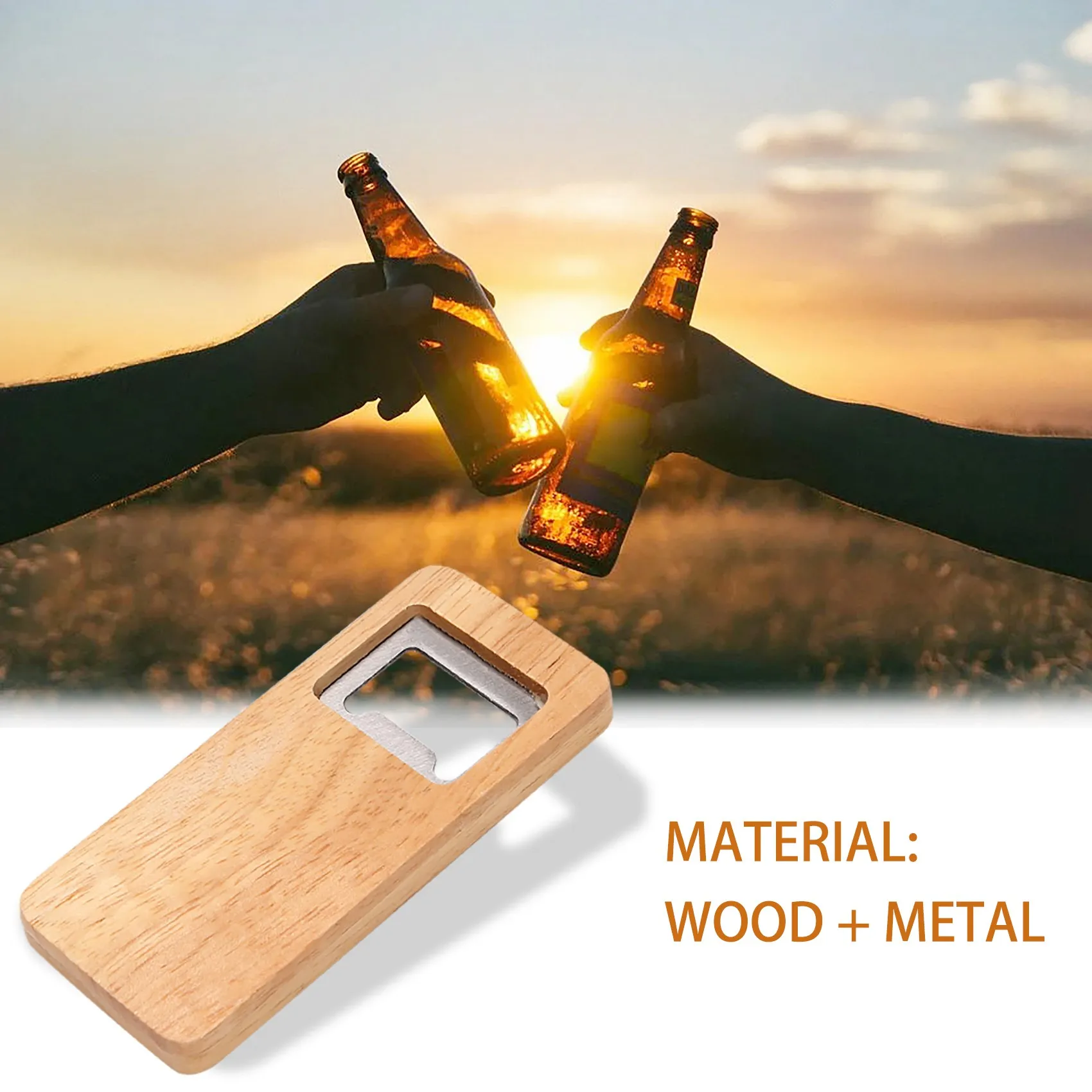 

Customer Favorite 8 Pack Wood Beer Bottle Opener Wooden Handle Corkscrew Stainless Steel Square Openers Bar Kitchen Accessories