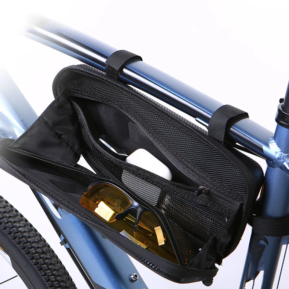 1Pcs Bike Frame Bag Waterproof Large Space Cycling Front Pouch Scratch Proof Rain Resistant Bike Phone Case Tube Bag