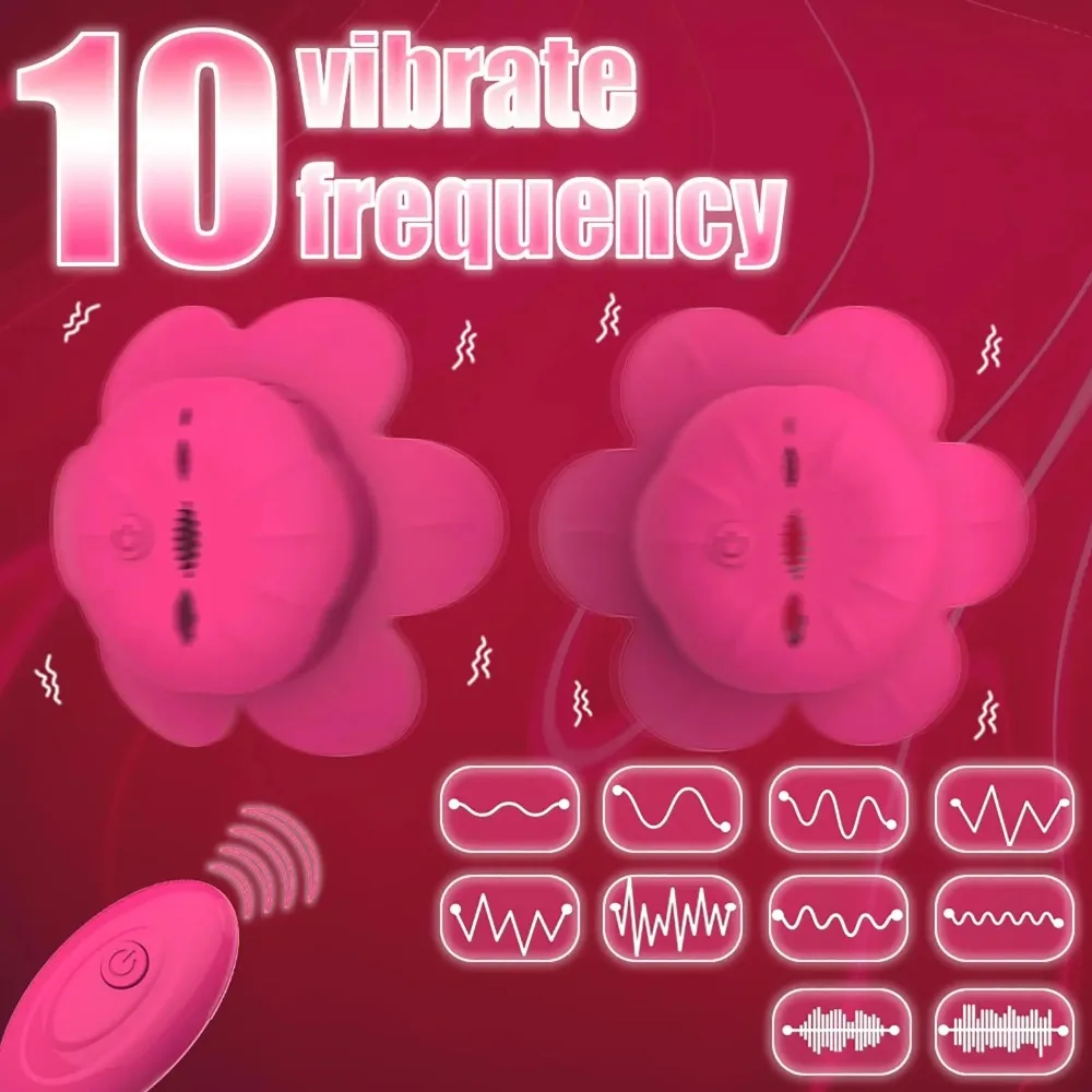 Rose Nipple Clamps Vibrator Adjustable Remote Control Wearable Rechargeable Stimulator Couples Accessory view 2