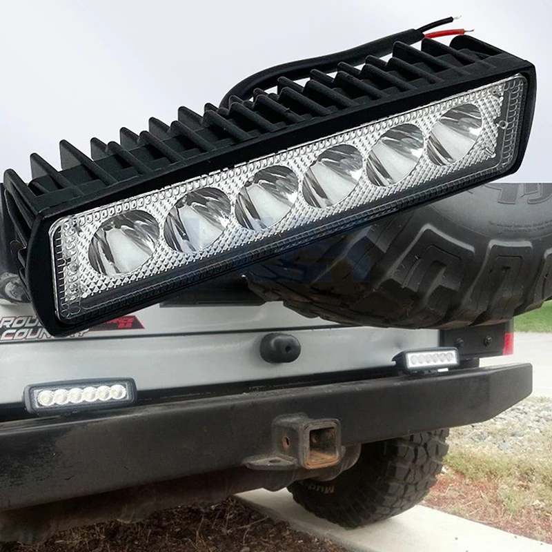 18W 6 LED Car LED Work Light DRL Spotlight High Bright Waterproof Auto Offroad SUV Truck Headlights Driving Lamp 12V