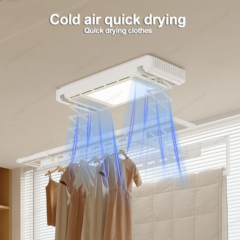 

Small Apartment Balcony Retractable Foldable Electric Smart Clothes Drying Rack 24W Remote Control Lifting Clothes Drying Rack
