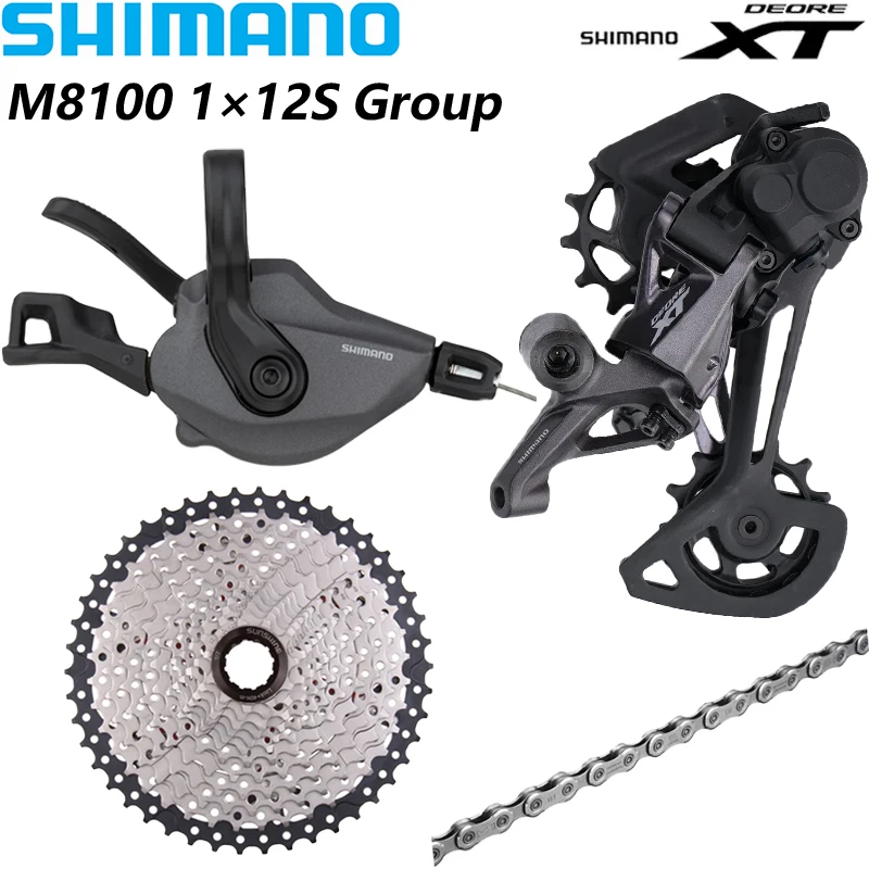 SHIMANO DEORE XT M8100 1X12 Speed Groupset Rear Derailleur SGS Right Shifter Lever SUNSHINE HG Type Cassette CN-M6100 Bike Parts