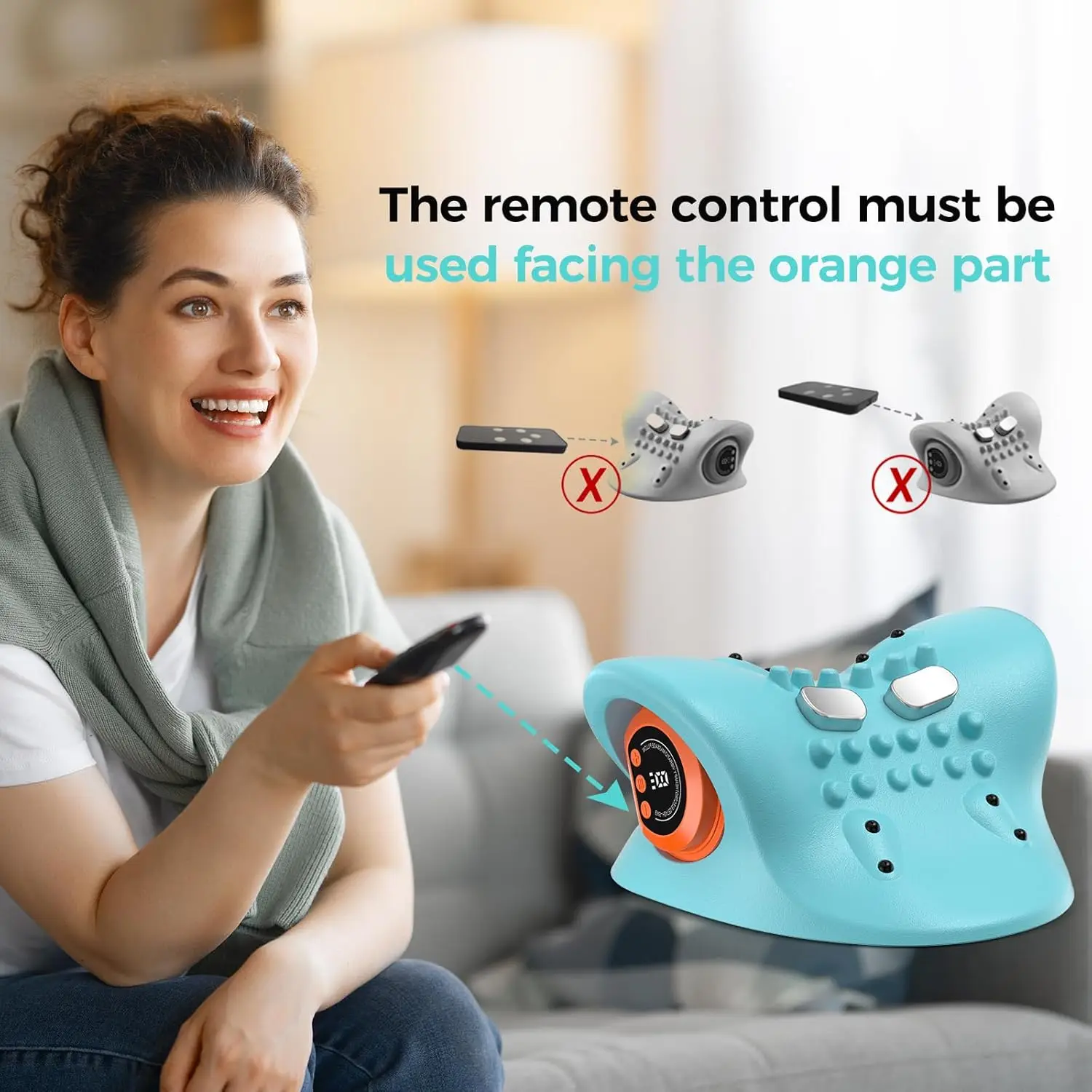 Portable Neck Massager with Heat & Vibration - 3 Modes, Adjustable Intensity for Shoulder Relaxation at Home or Office view 2