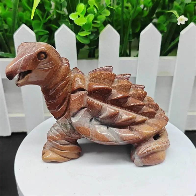 Natural Ocean Jasper Turtle Carving Craft Animal Gift Crafts Feng Shui Home Decoration Stone Statues 1PCS