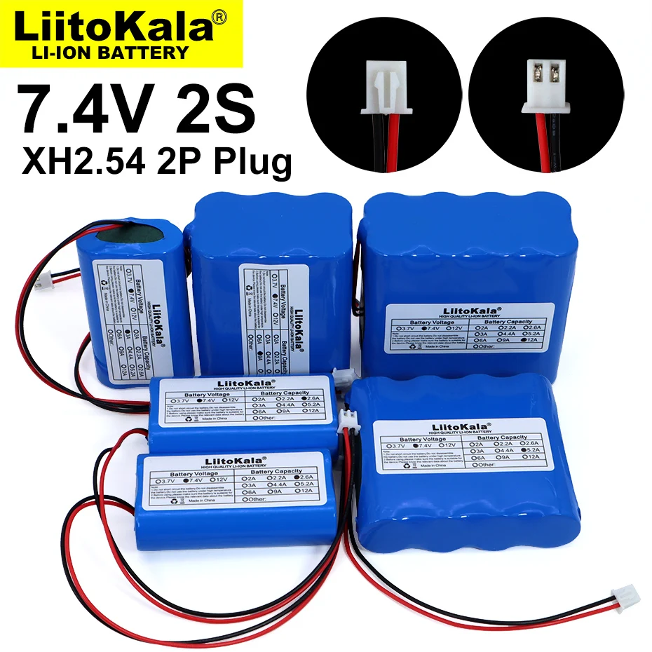 7.4v 18650 bateria de lítio 2s2.6ah3ah 6ah 9ah pesca diodo emissor de luz alto-falante bluetooth 8.4v baterias de emergência pwb