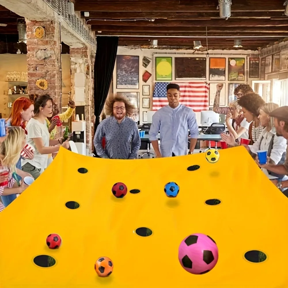 

Team Building Hole Tarp Game Set with Balls Cooperative Group Game Outdoor Indoor Party School Team Activities Interactive Game