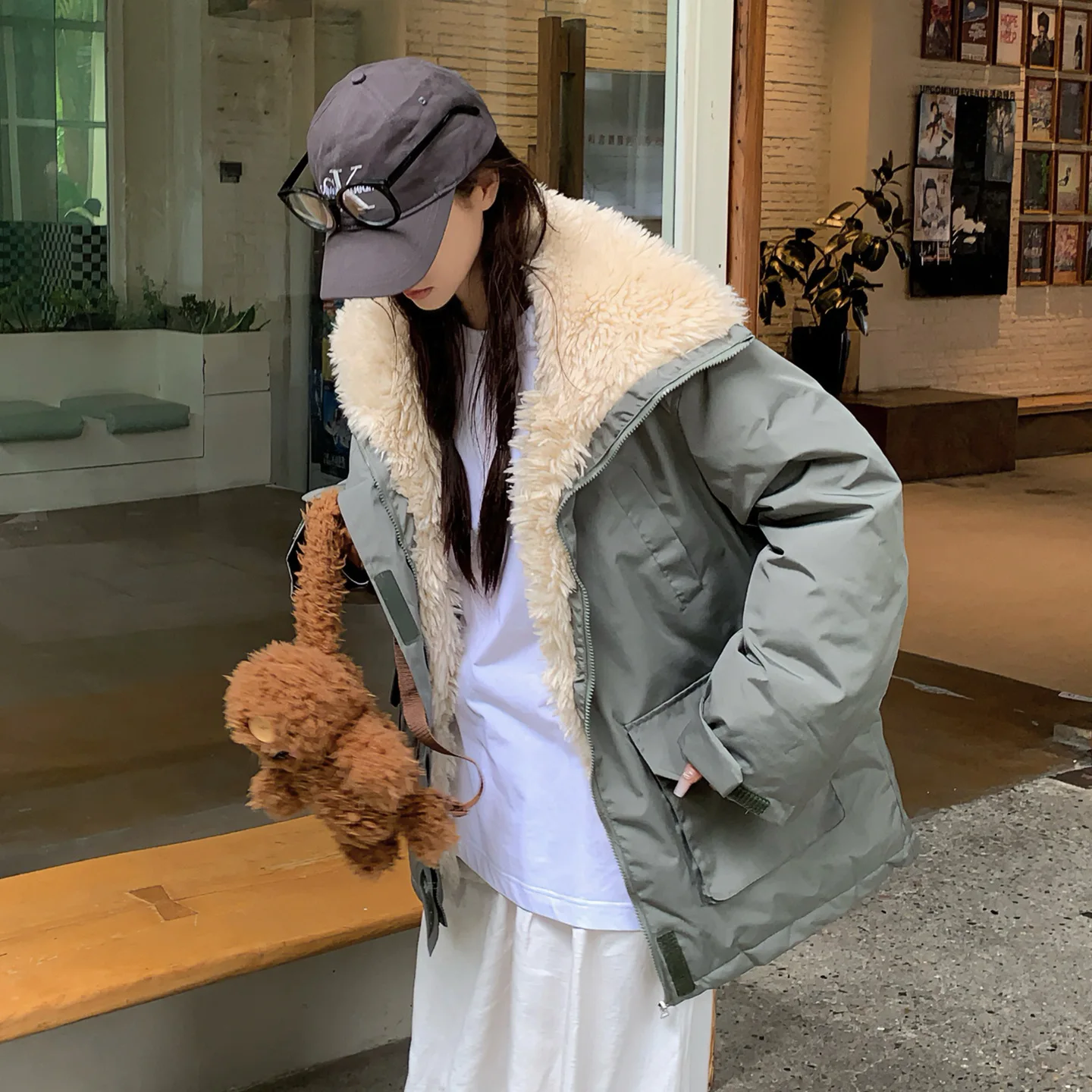 Cappotti da donna streetwear sciolto casual nuova giacca in cotone da motociclista retrò cappotto femminile caldo spesso autunno inverno