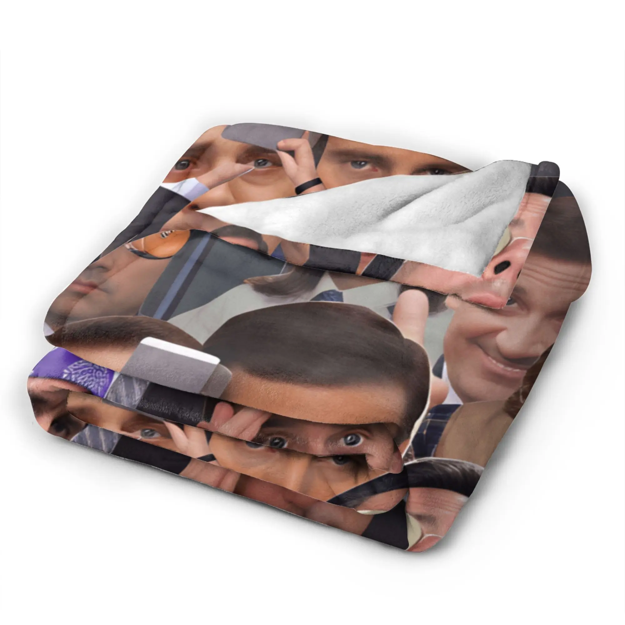 Dwight Schrute Collage Flannel Blanket Autumn  Super Warm Throw Blanket for Kids Living Room Graphic Bedspread Sofa Bed Cover
