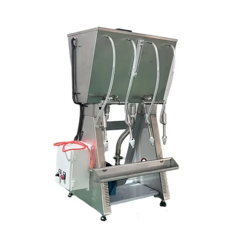 Semi Automatic Siphon 4 s Table Top Bottles Gravity Overflow Liquid Wine Beer Filling Machines With Feeding Pump