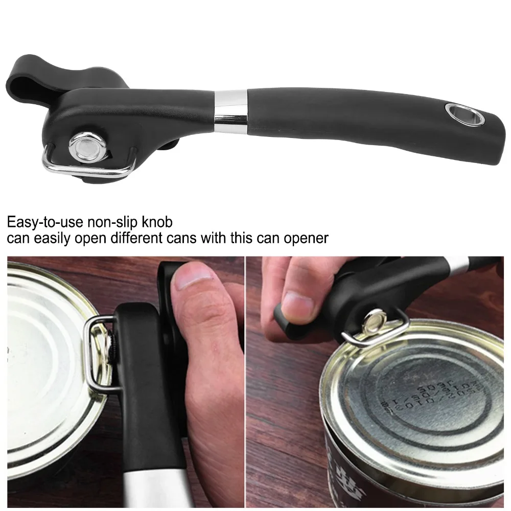 2pcs Food Grade Material Smooth Edge Can Opener Soft Ergonomic Grips No Sharp Edges Manual Handheld Can Opener Easy Turn Knob