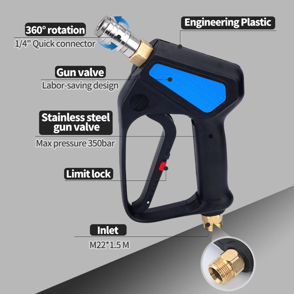 Replacement High Pressure Short Washer Gun ST-2605 Power Washer Trigger Spray Gun with 1/4\