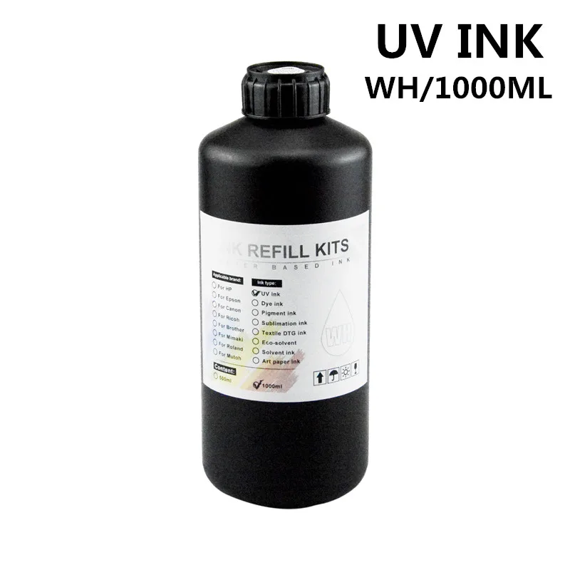 UV-harte Tinte 1000 ml UV-Tinte für Epson XP600 TX800 XP-600 L800 L805 L1800 R290 R300 1390 1400 1410 1430 DX5 DX7 DX10 UV-Drucker