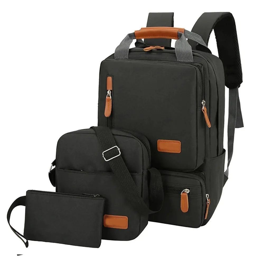 mochila de estudante oxford de grande capacidade casual bolsas de computador portatil de negocios cor solida masculina nova 01