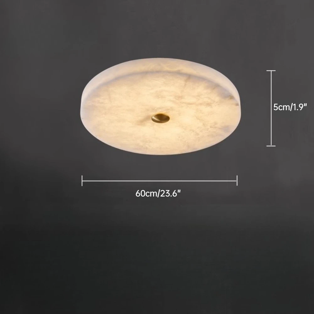 Ronde marmeren plafondlamp, modern en eenvoudig ontwerp, LED-verlichting, natuurlijk marmer, geschikt voor de woonkamer of slaapkamer, ultradunne ronde lamp.
