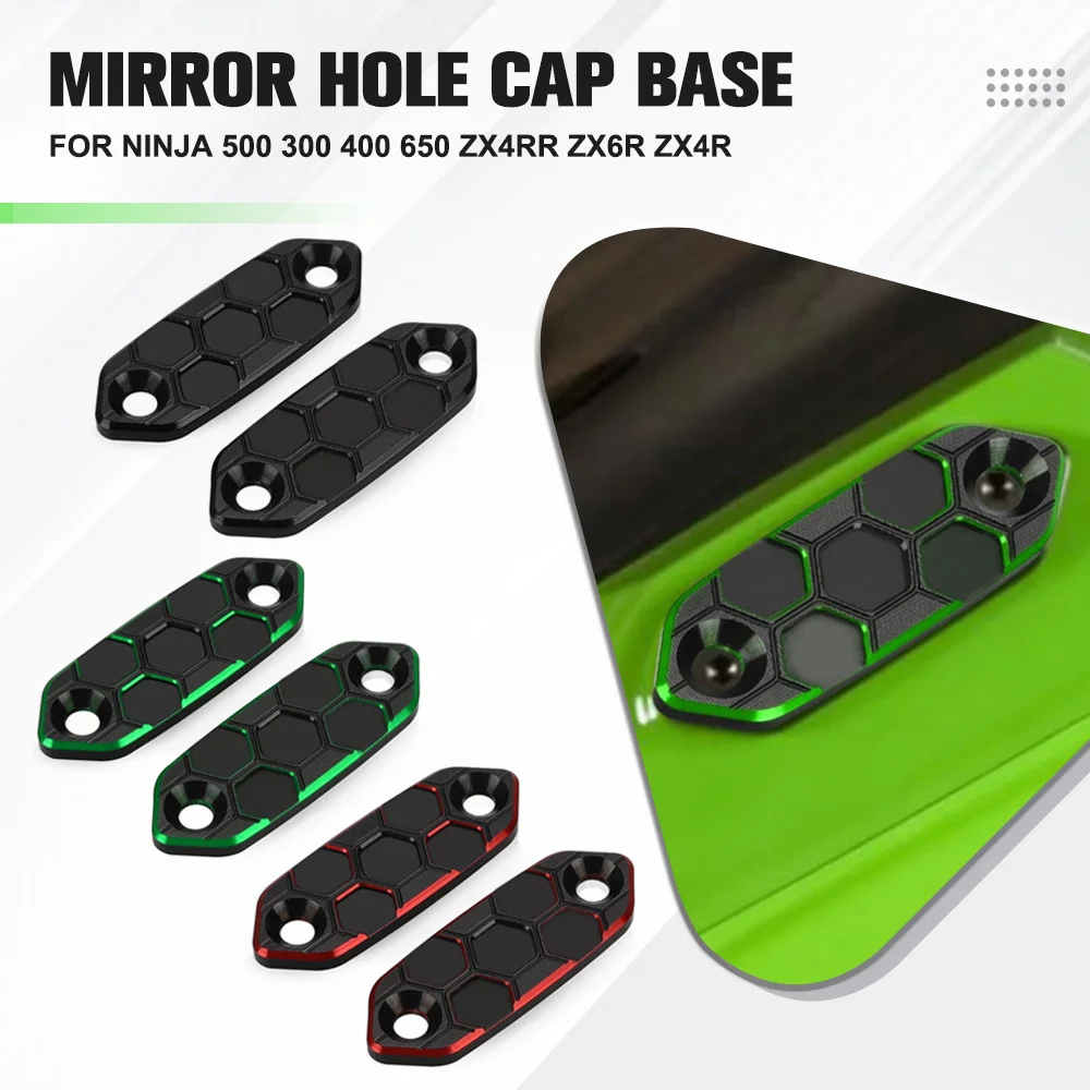 

Motorcycle Mirror Hole Decorative Cover Rearview Base baffle Eliminators Cap For Kawasaki Ninja 650 300 400 500 ZX6R ZX-4RR ZX4R