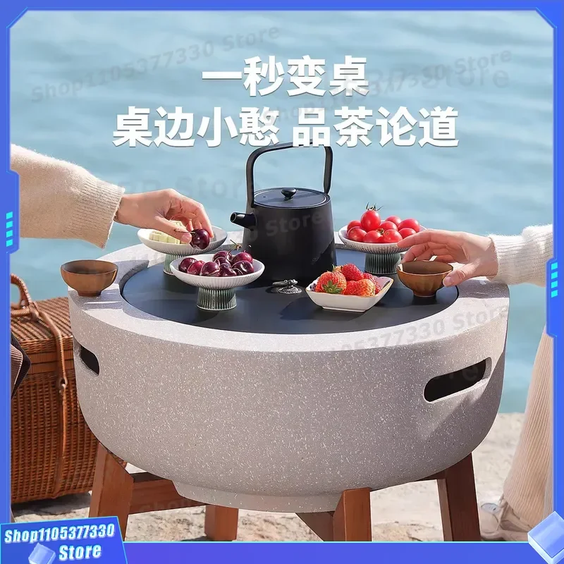 W1TY Indoor Tea Roasting Stove Set Household Brewing Enclosure Winter Garden Barbecue Table Basin Full Utensils Kit for Home