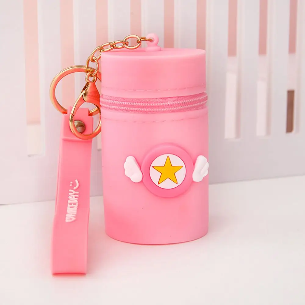 Colorful For Girls Silicone Coin Pocket Multifunctional Cute Pattern Headphone Storage Bag Bucket Bag Key Chain Coin Purse