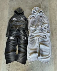 Fashion Brand Embroidered Letters Sportswear Casual Sportswear Color Men's And Women's Oversized Sportswear Sweater Pants