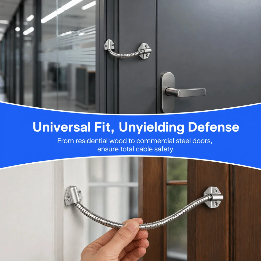 Stainless Steel Access Control Cable Metal Head Zinc Alloy Head Armored Cable Anti-pinch Flexible Door Loop Indoor Use